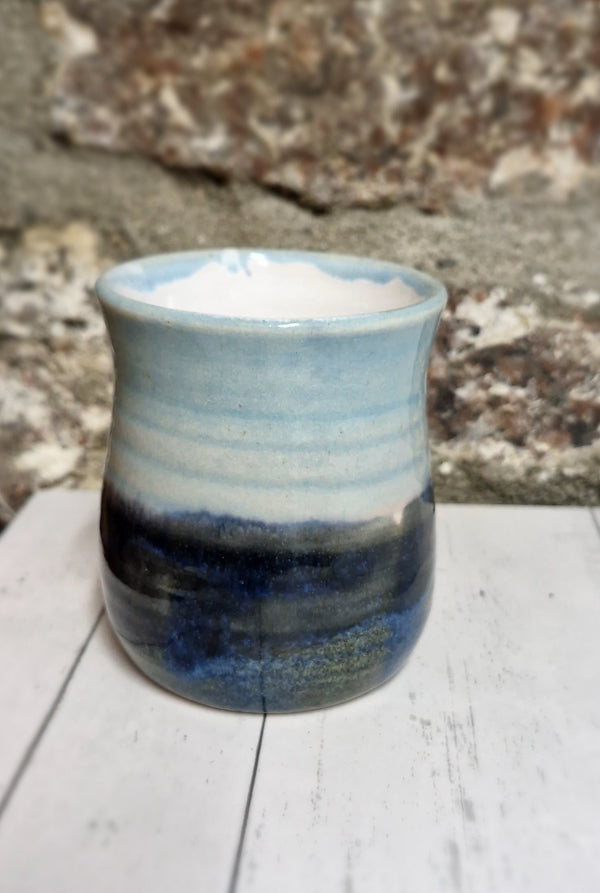 Handmade Open neck bud vase landscape
