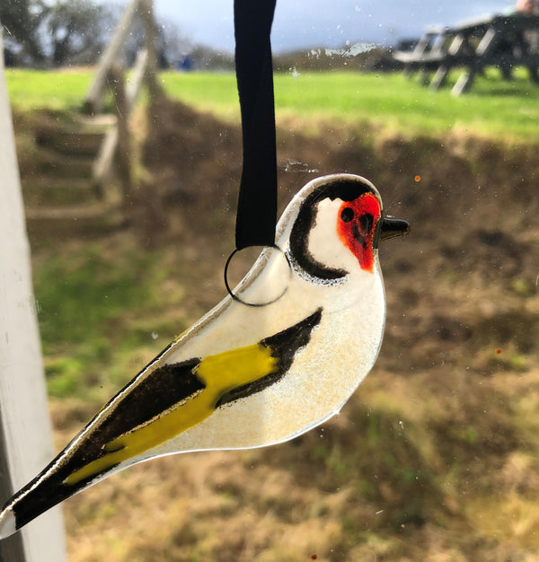 Fused Glass Hanging Birds