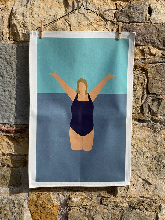 Wild swimming- Tea towel