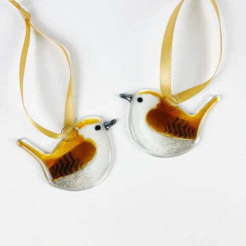 Fused Glass Hanging Birds