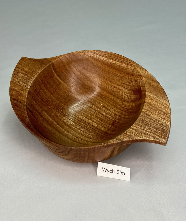 Hand crafted Scottish wood quaich in wych elm