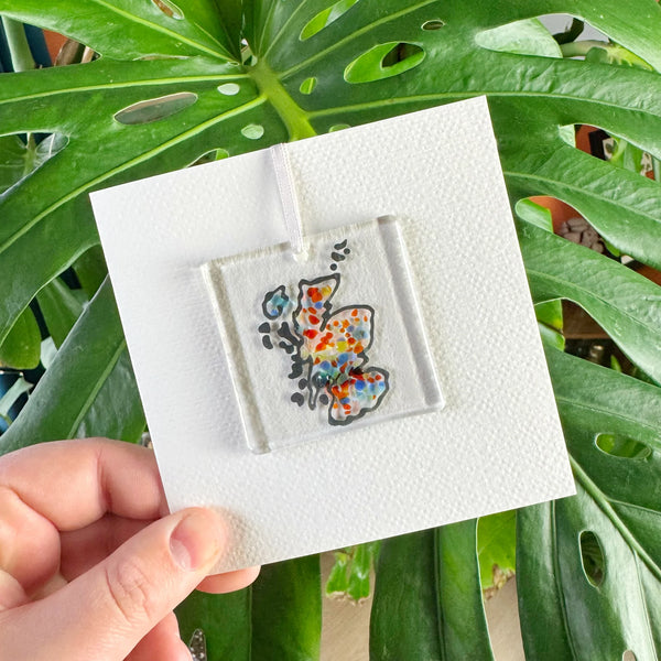 Fused glass greetings card