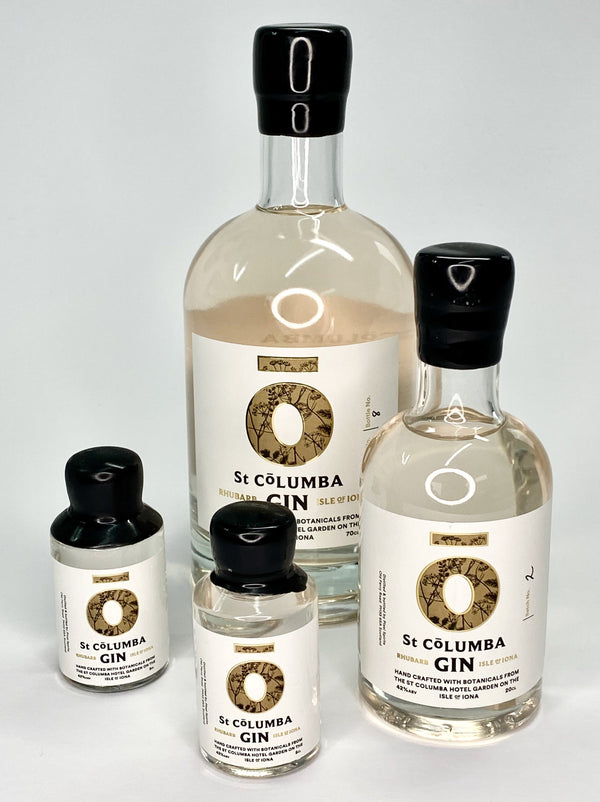 St Columba Iona Rhubarb Scottish gin 3 sizes