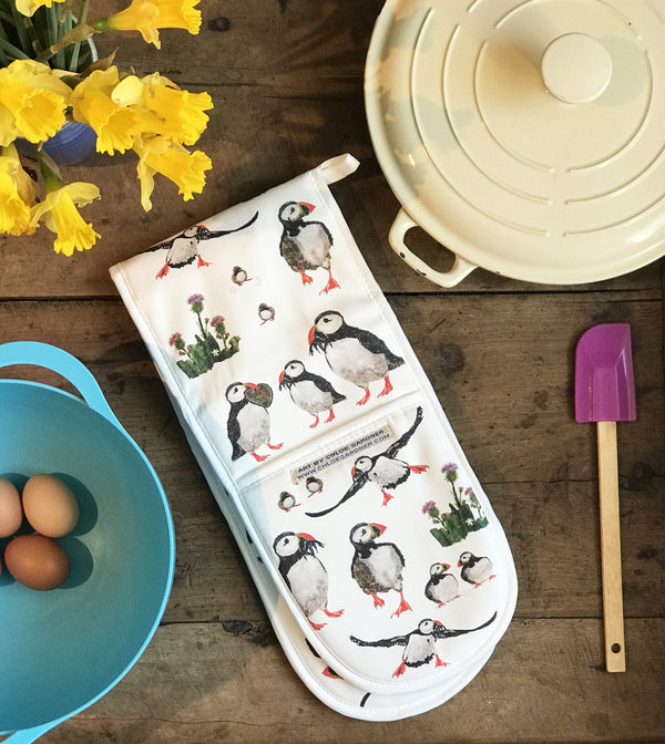 Oven gloves - puffin